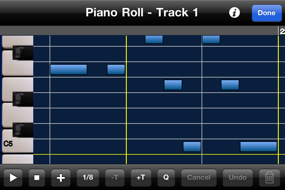 iPhone Screenshot - Piano Roll